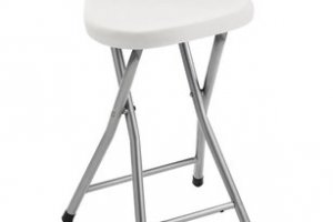 WHITE LINE - koupelnová stolička skládací termoplast / ocel, bílá