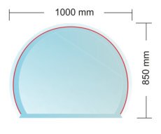 Podkladové sklo pod kamna MILANO, tl. 6mm, 850x1000 mm