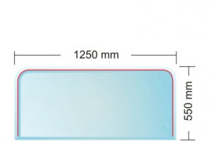 Podkladové sklo pod kamna PRAHA, tl. 6mm, 1250x550 mm