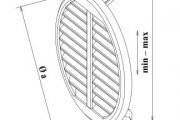 HACO větrací mřížka kulatá stavitelná 125 - 160mm, hnědá