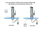 HAKL stojánková baterie s elektrickým ohřevem vody, příkon 3,3kW, CHROM