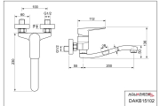 Aquaristo DAKOTA MATT BLACK, dřezová stěnová baterie s litým "Z" ramínkem, rozteč 150 mm, černá