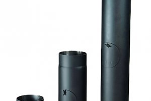 Kouřová trubka s čistícím otvorem 145/250/ tl.1,5 mm - černá